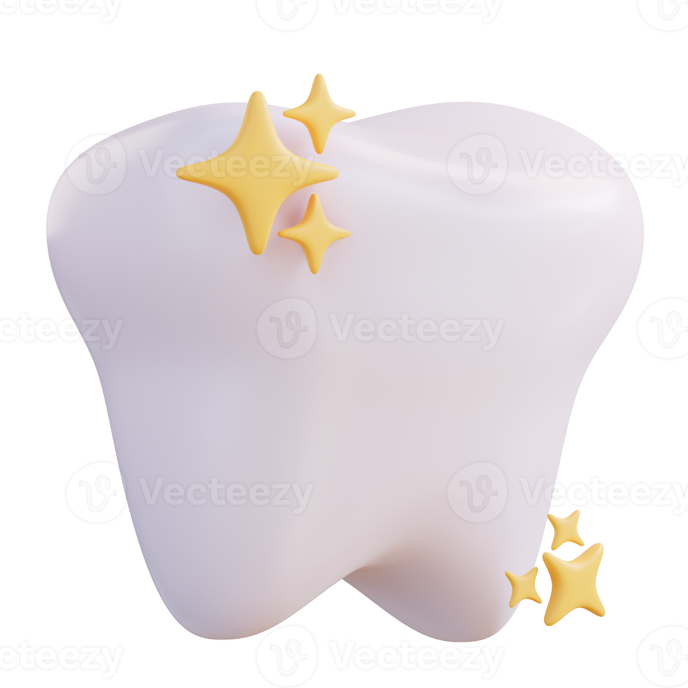 3d illustration nettoyer brillant les dents png