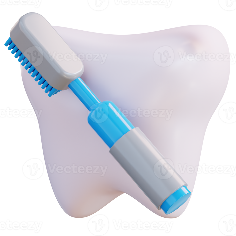 3d ilustração escovar dentes png