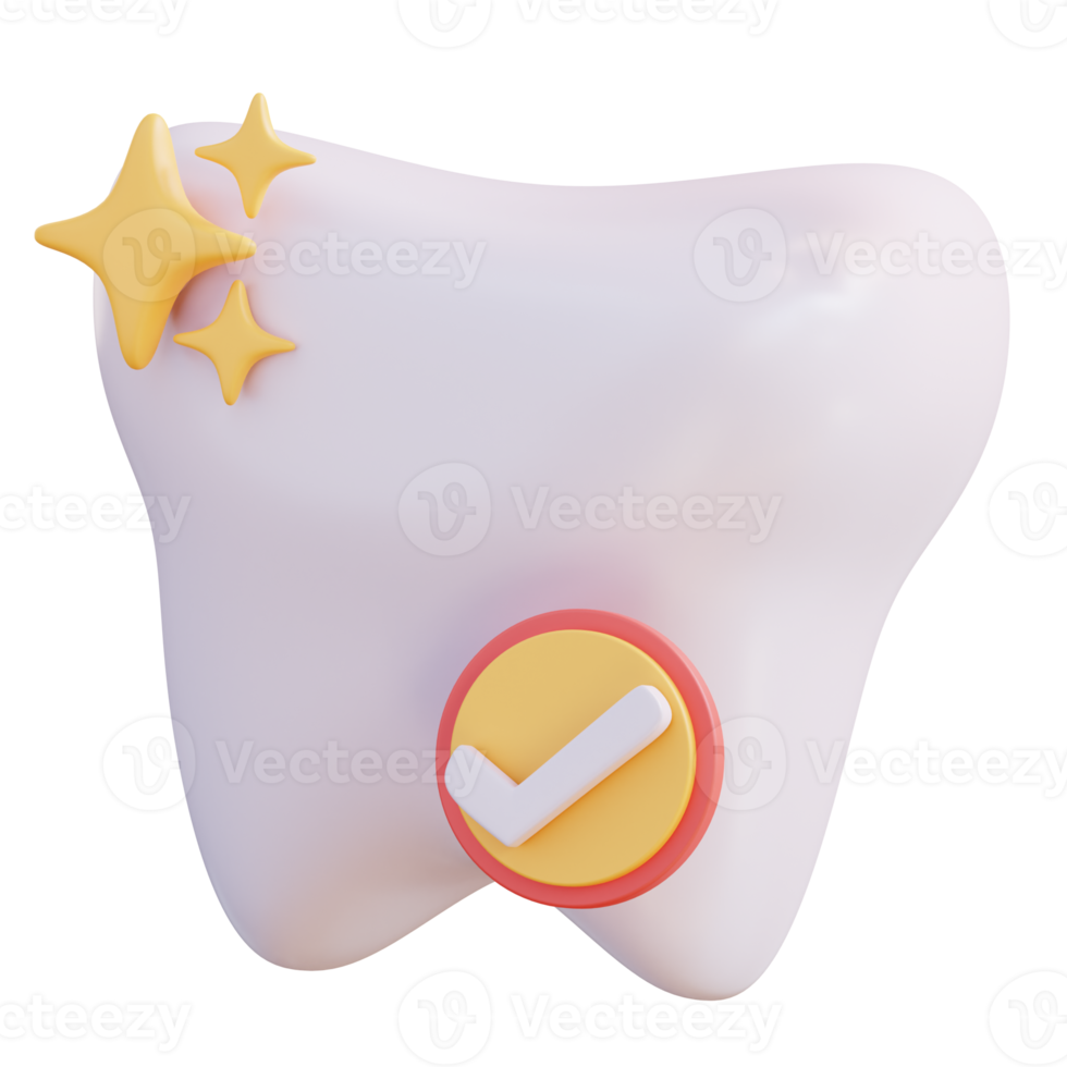 3d illustration check teeth clean shining png