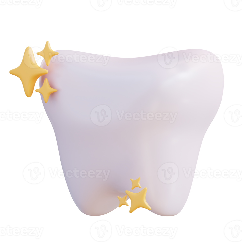 3d illustration nettoyer brillant les dents png