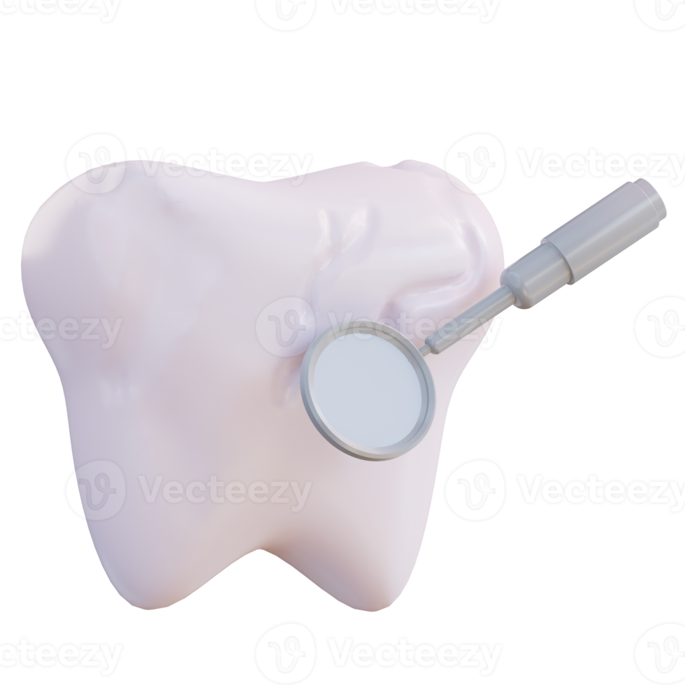 3d illustration mirror for checking cavities png