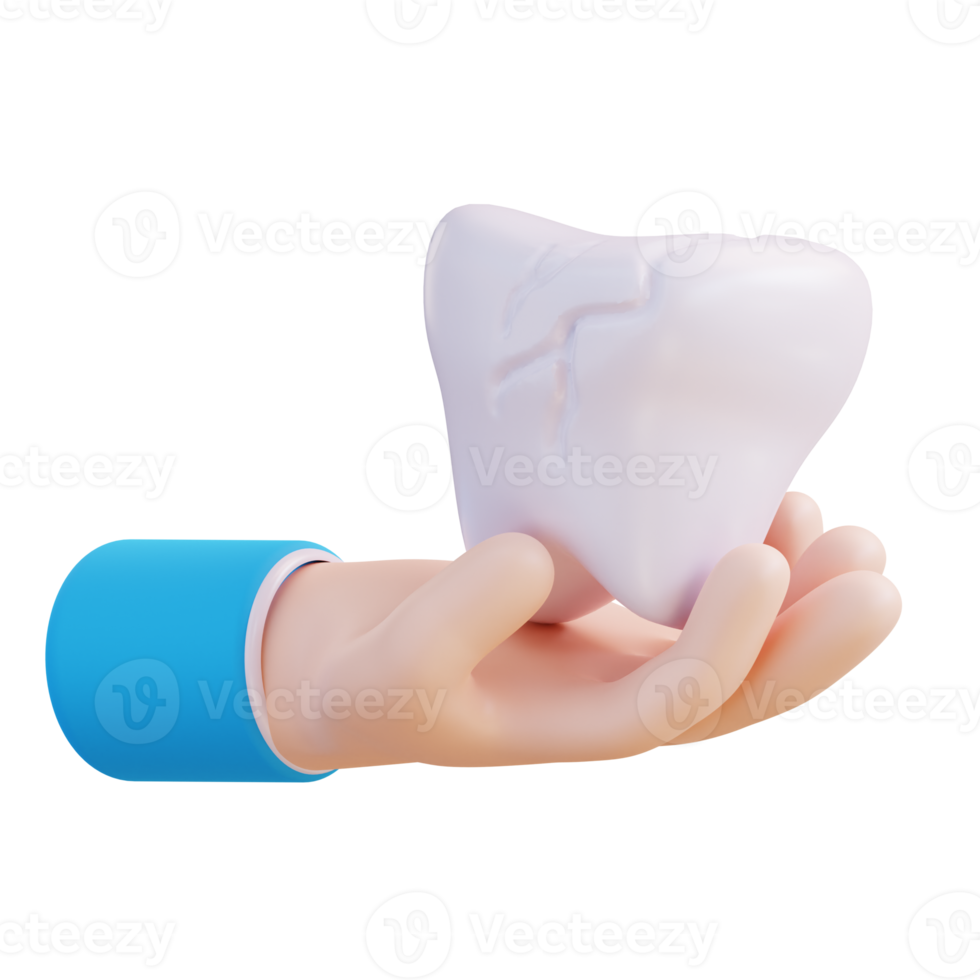 3d illustration of hand holding cavities png