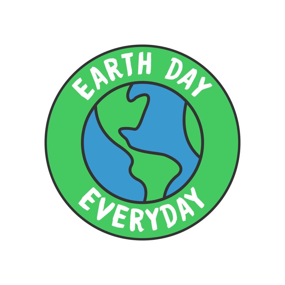 Earth day badge. Save the planet sticker. World Environment Day symbol. vector