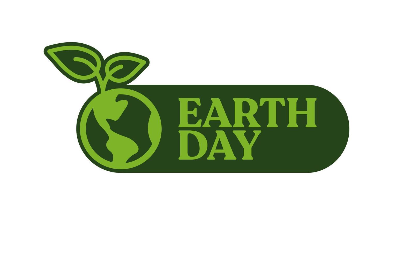 Earth Day badge design concept. Vintage Style. Global ecology protection. Planet icon design with plant. Save the environment. vector