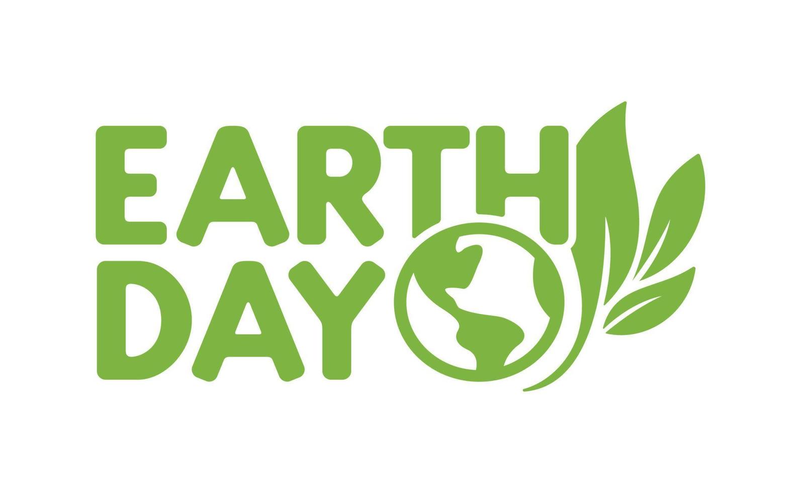 Earth Day badge design concept. Vintage Style. Global ecology protection. Planet icon design with plant. Save the environment. vector