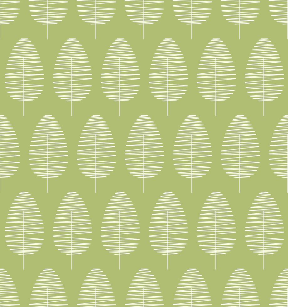 Retro geometric trees nature background. Mid-century modern art vector. Abstract geometric seamless pattern. Decorative ornament in retro vintage design flat style vector