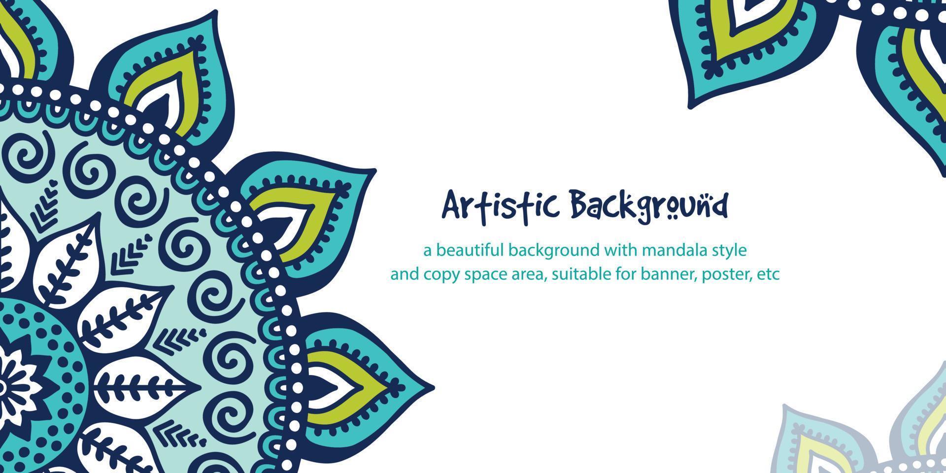 Ethnic background with copy space area using mandala style. Suitable for banner, poster, card, etc vector