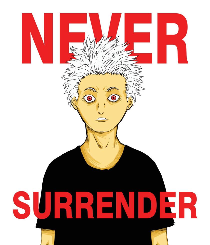 An original character of a hero to motivate everybody for keep fighting this life. Never surrender vector