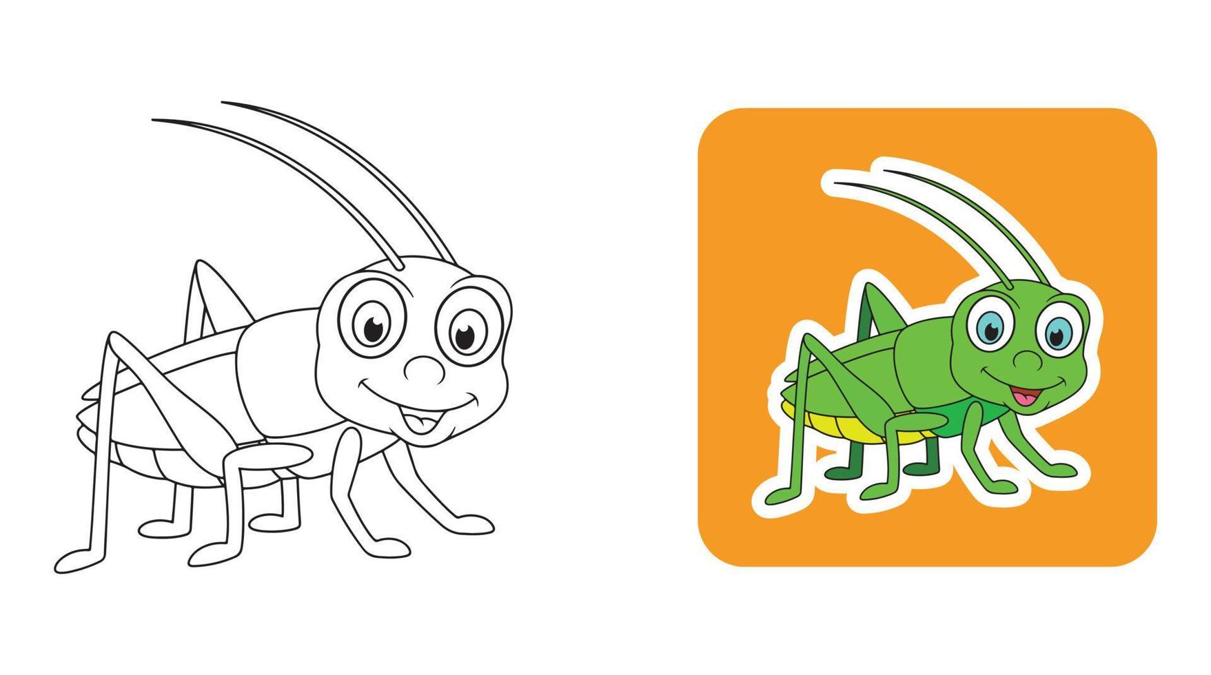 Line art of cute grasshopper. Suitable for coloring book and coloring pages vector