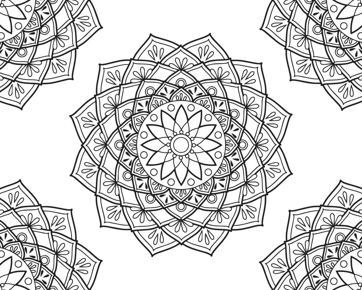 Collection of Monochrome ethnic mandala design. Anti-stress coloring page for adults vector
