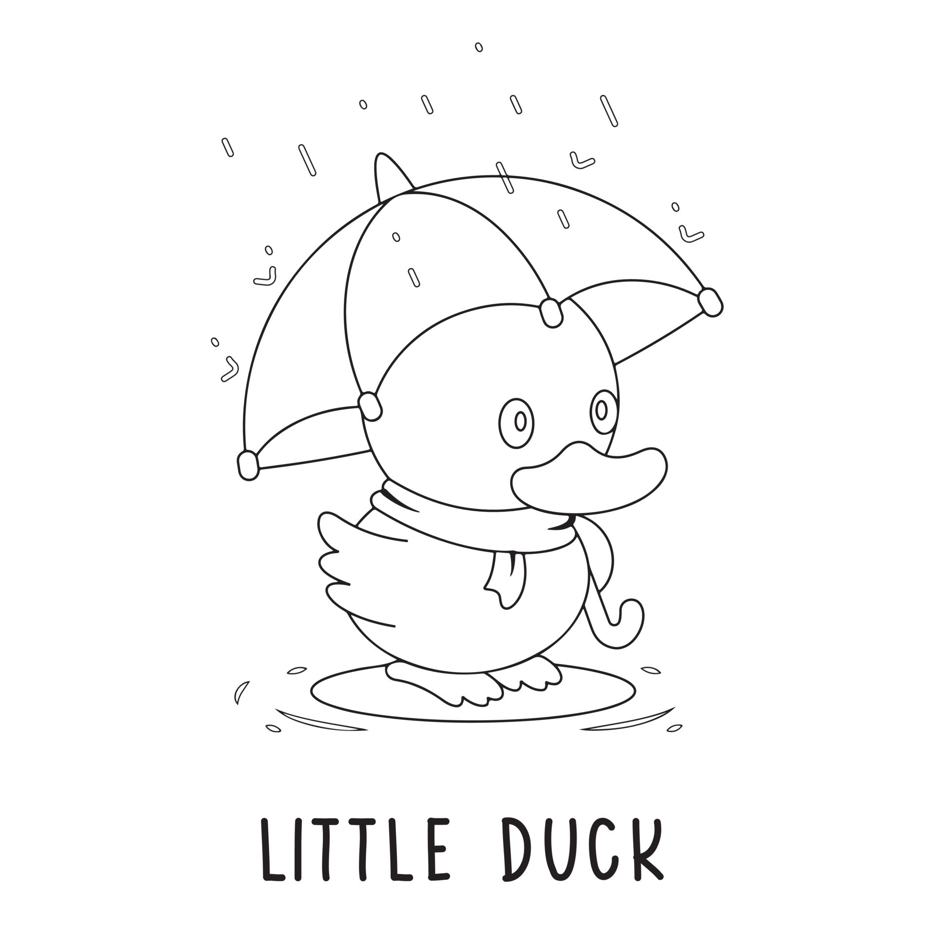 Duck With Umbrella Drawing