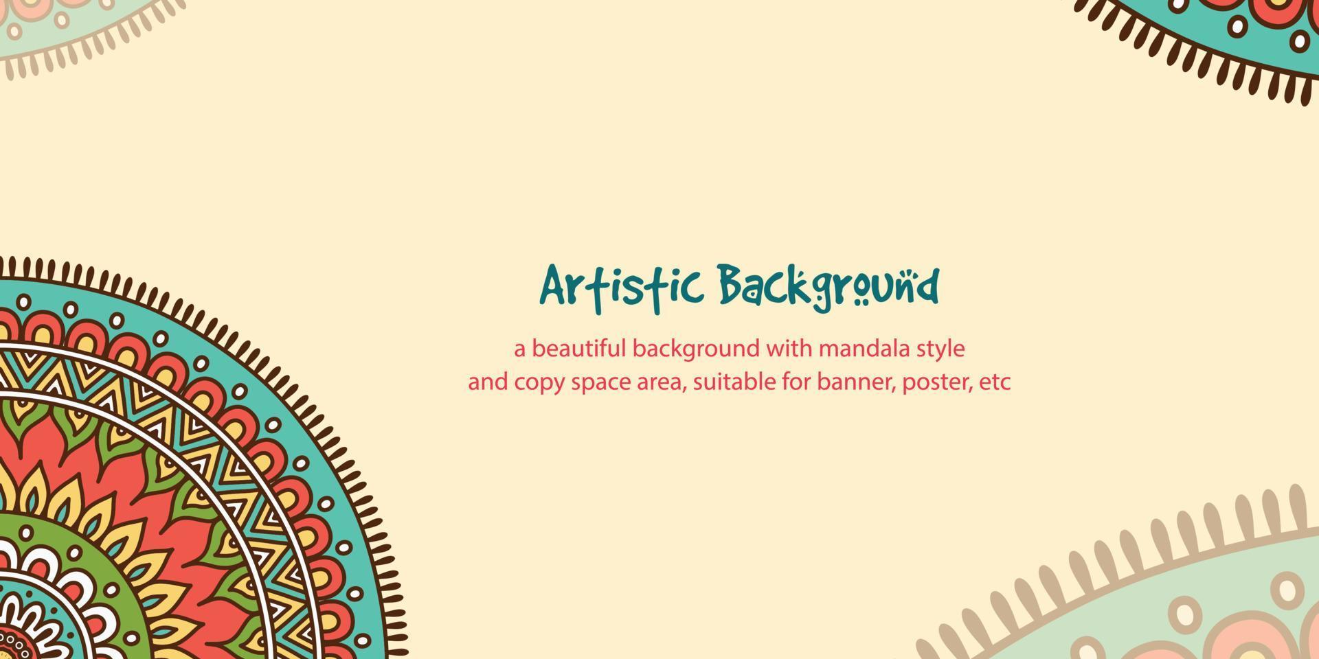 Ethnic background with copy space area using mandala style. Suitable for banner, poster, card, etc vector