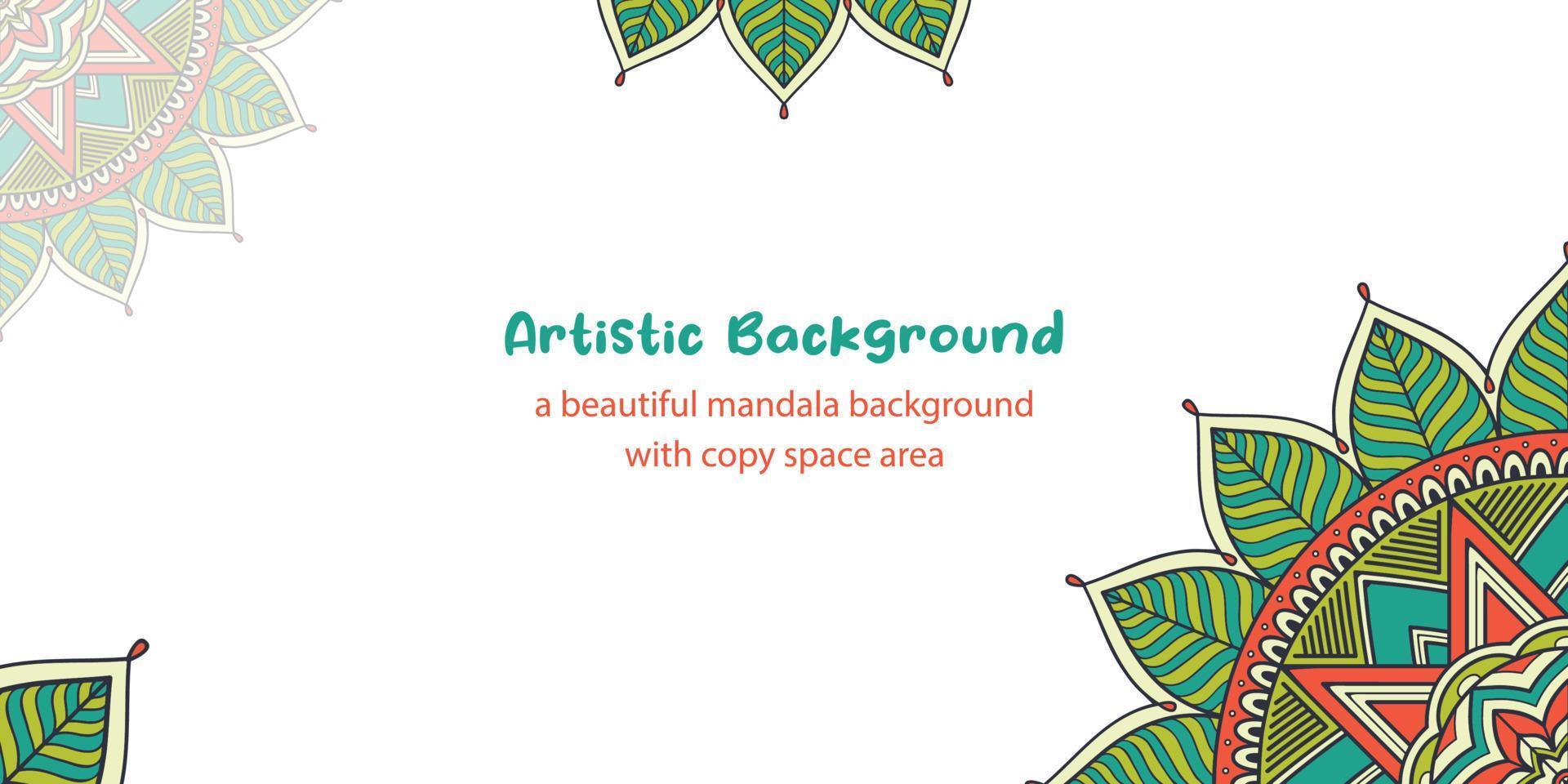Ethnic background with copy space area using mandala style. Suitable for banner, poster, card, etc vector