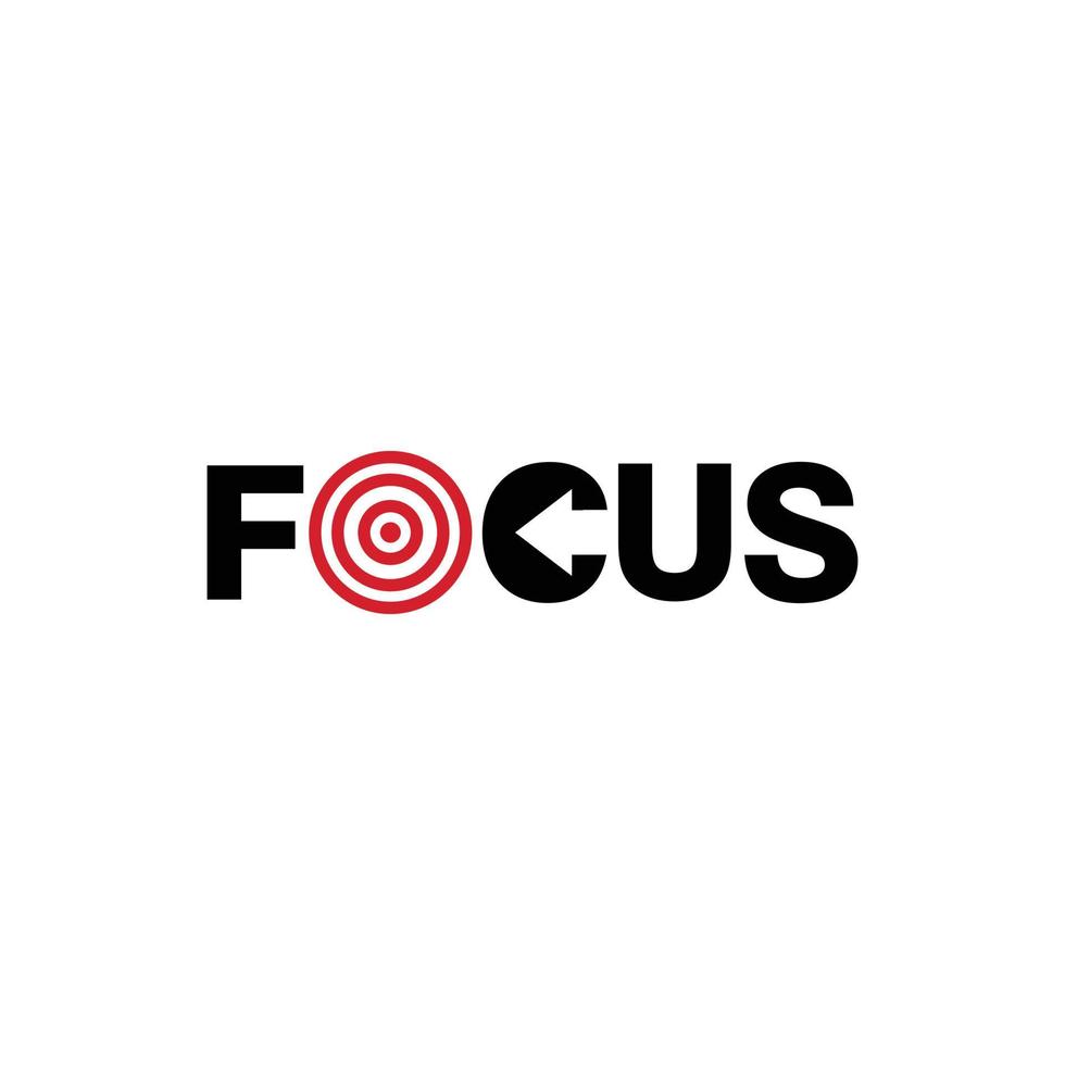 Simple short words that says 'focus' with white background vector