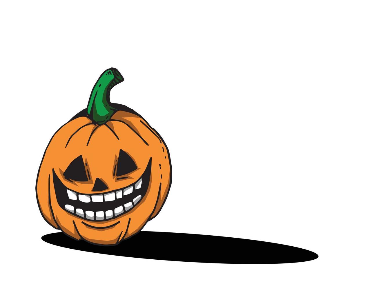 Creepy smilinag pumpkin. Background with copy space area that suitable for poster, banner, sticker, etc vector