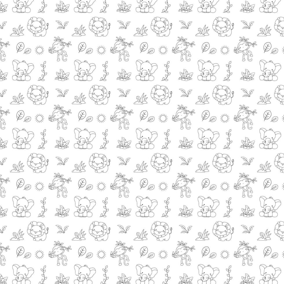 Vector illustration of animals pattern background. Suitable for wrapping, fabric, background, banner, poster, card, etc
