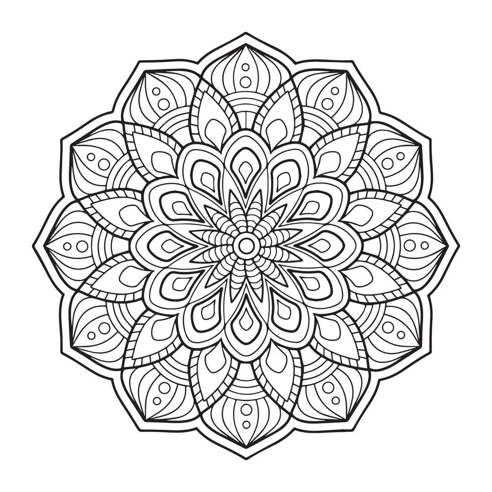 Outline Mandala Adult Coloring Book Mandala Coloring Page Decorative  Ornament Stock Vector by ©Fodorviola73 181201898