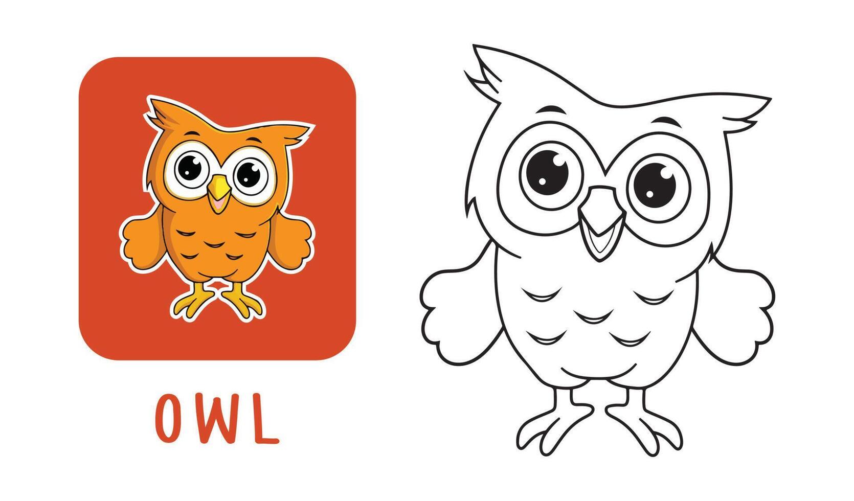 Line art of a cute little owl. Suitable for coloring book and coloring pages vector