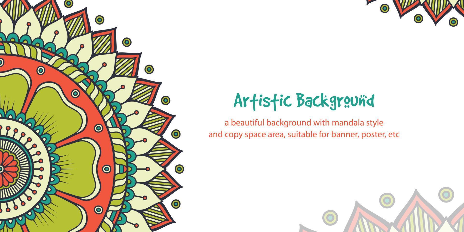 Ethnic background with copy space area using mandala style. Suitable for banner, poster, card, etc vector