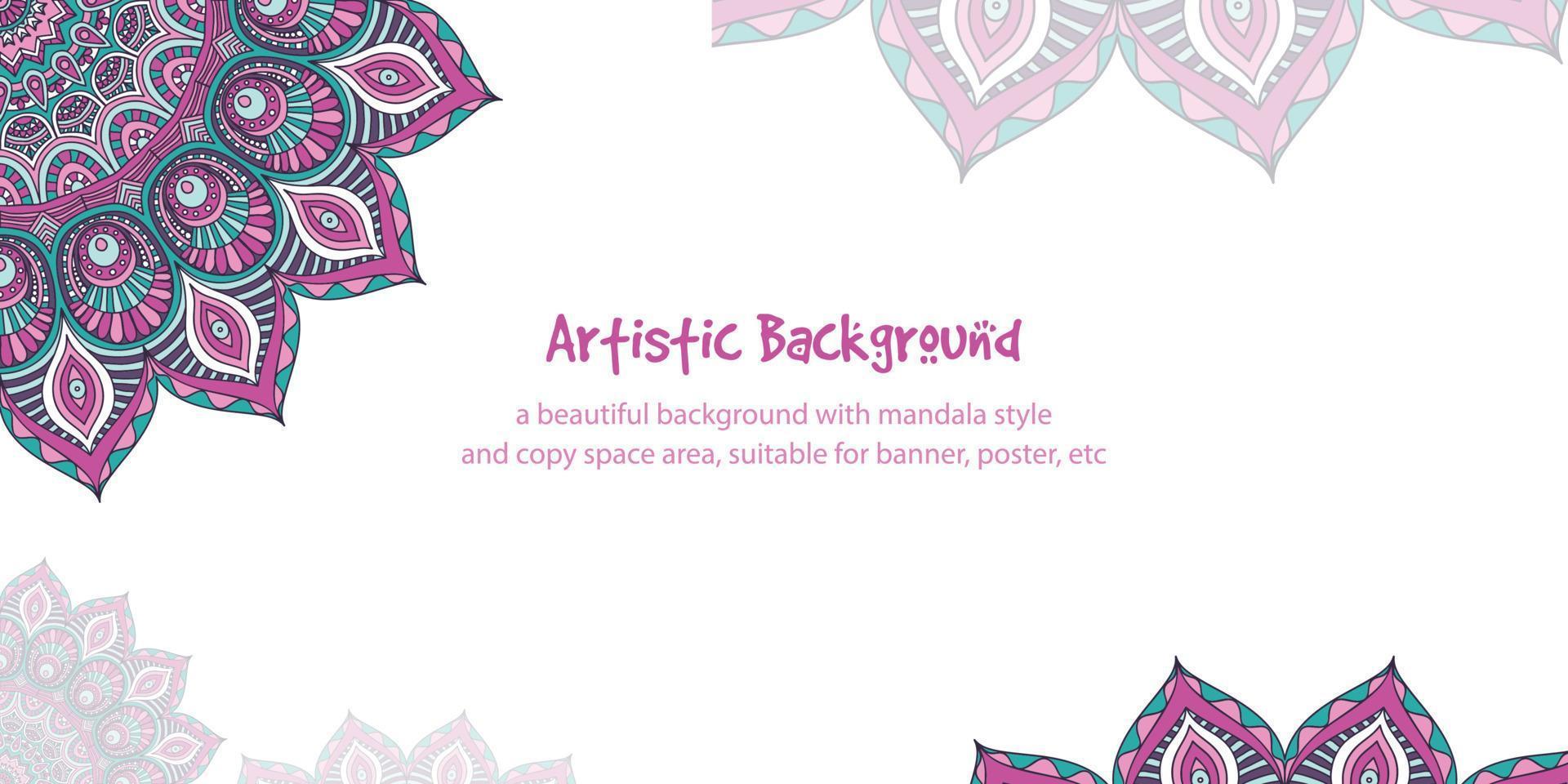 Ethnic background with copy space area using mandala style. Suitable for banner, poster, card, etc vector