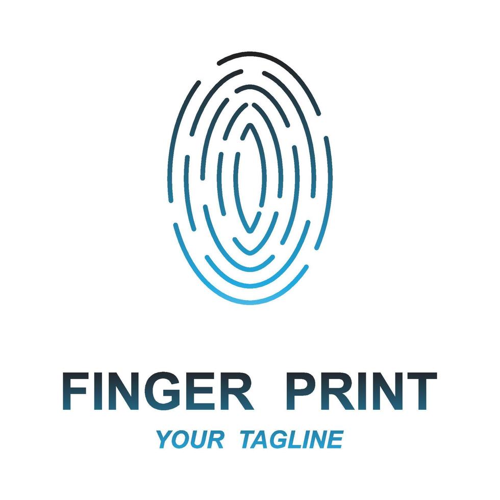 fingerprint identification logo with slogan template vector