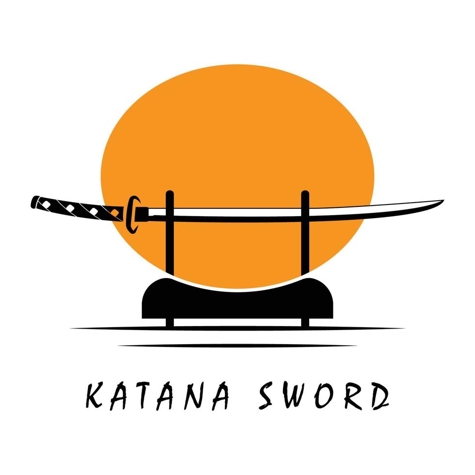 katana espada logo, Clásico vector ilustración, diseño moderno japonés espada de katana logo concepto