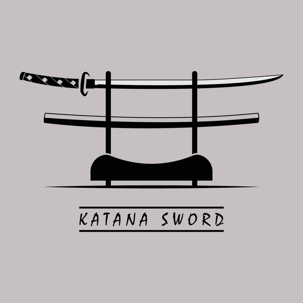 katana espada logo, Clásico vector ilustración, diseño moderno japonés espada de katana logo concepto