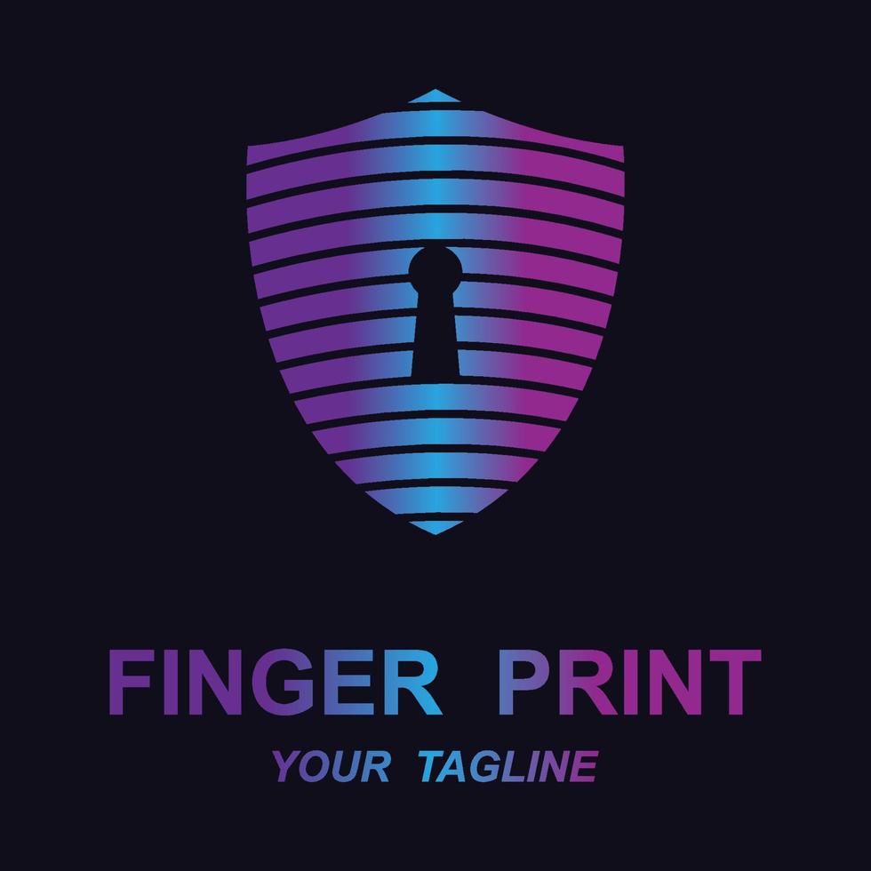 fingerprint identification logo with slogan template vector