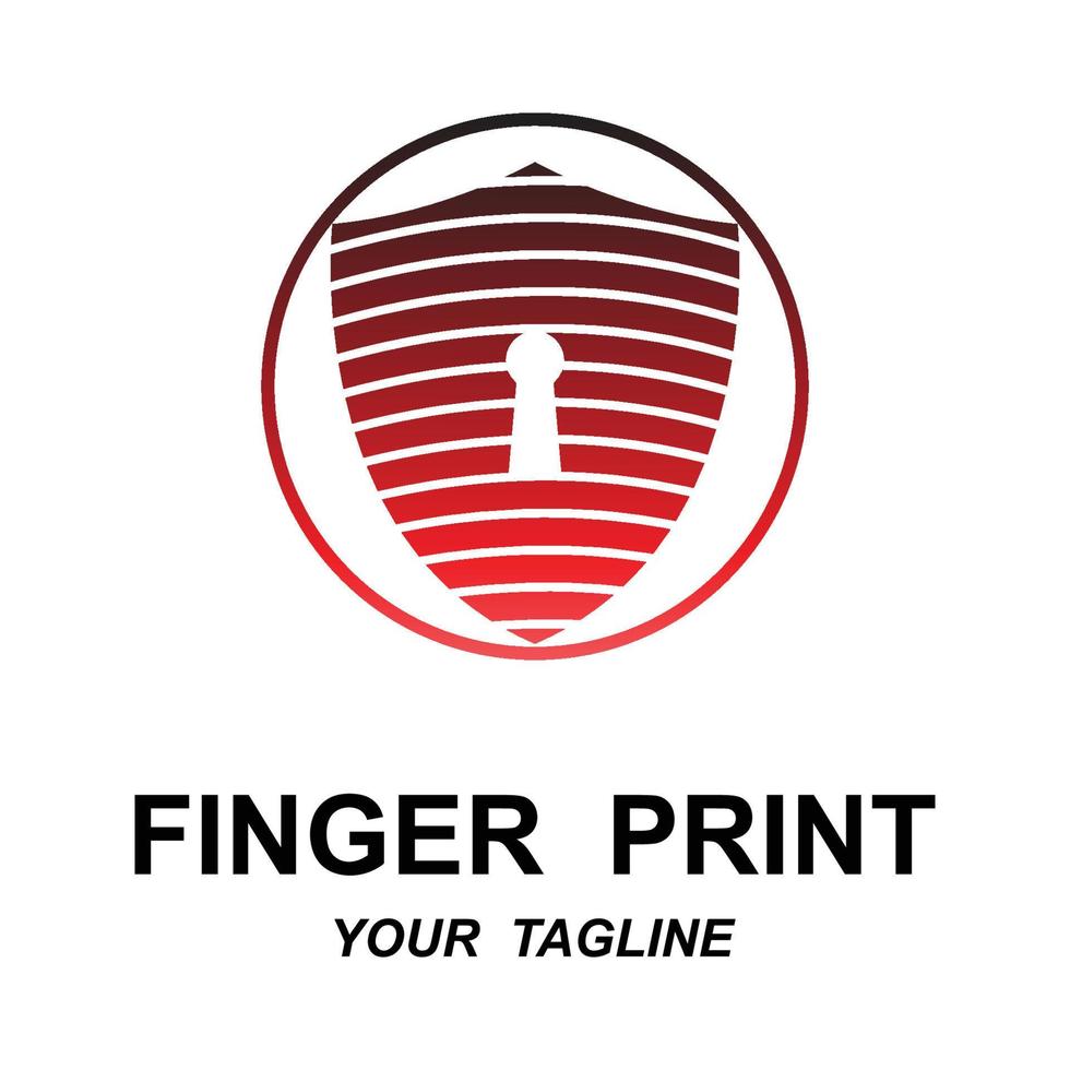fingerprint identification logo with slogan template vector