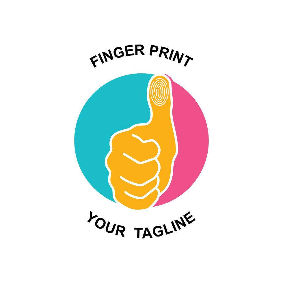 fingerprint identification logo with slogan template vector