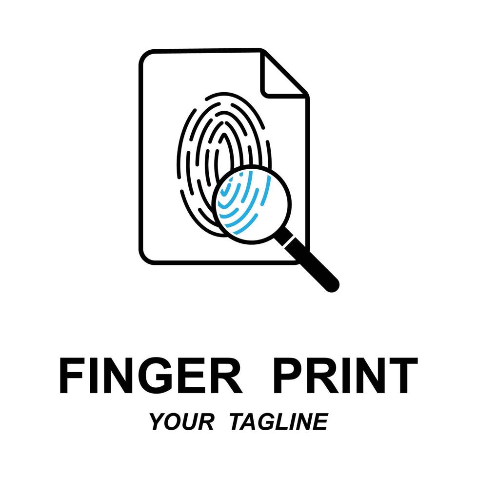 fingerprint identification logo with slogan template vector