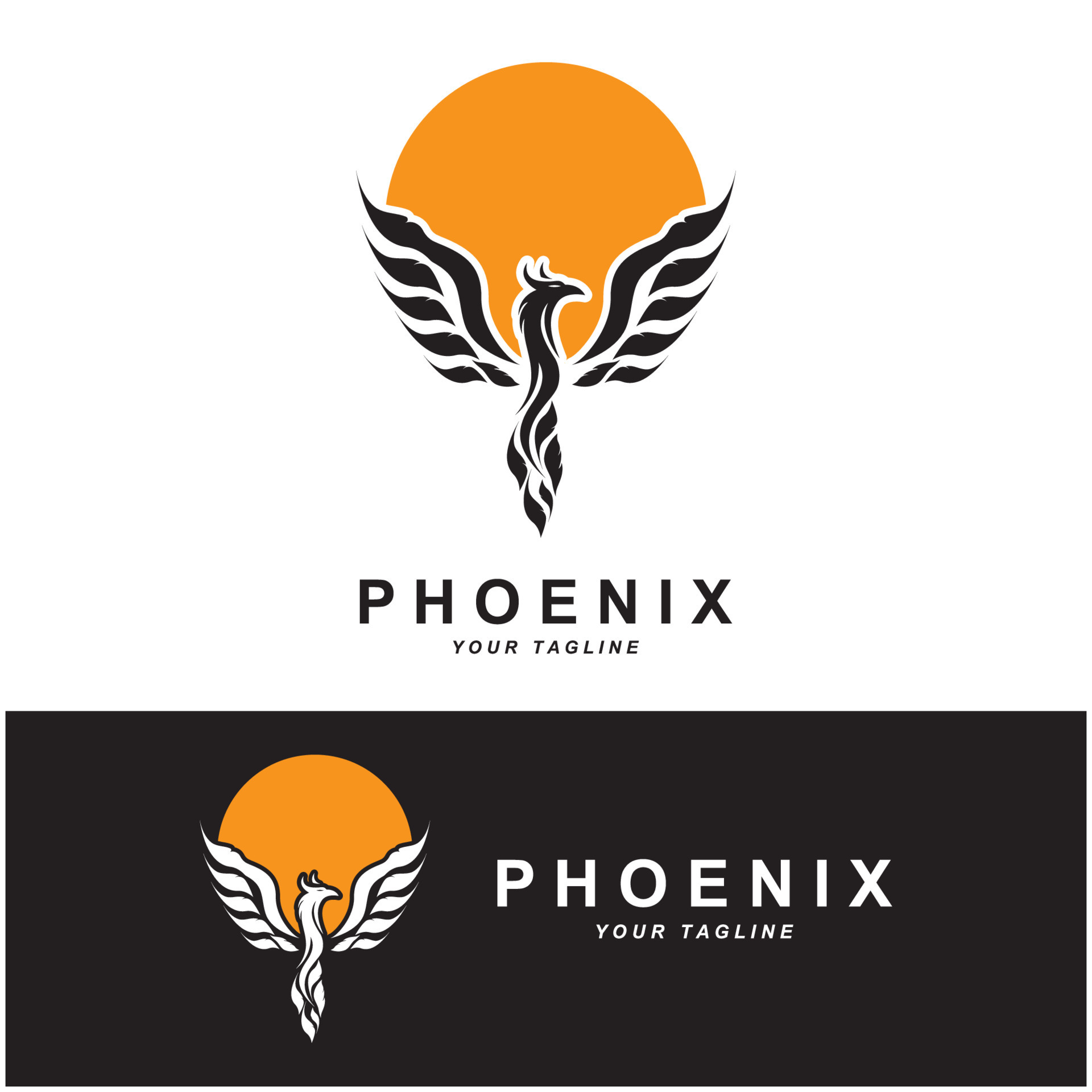 Phoenix logo icon, vector illustration, template design, brand company