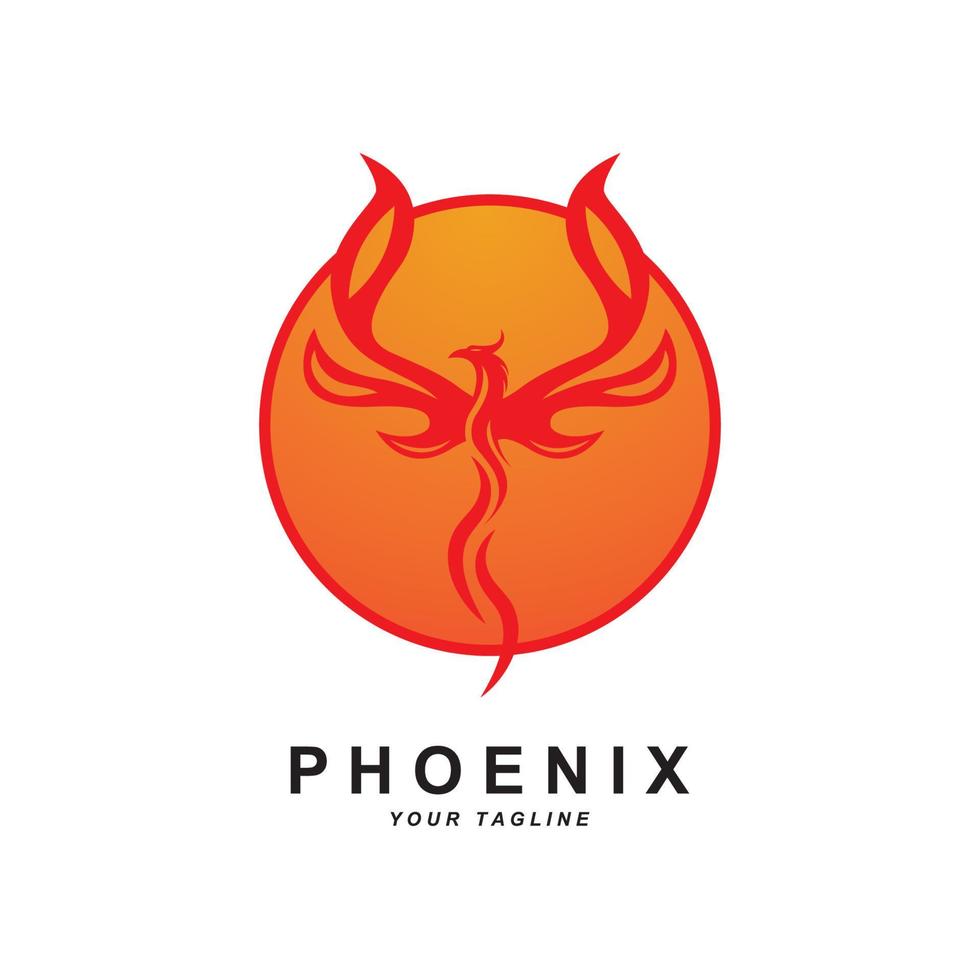 Phoenix logo icon, vector illustration, template design, brand company