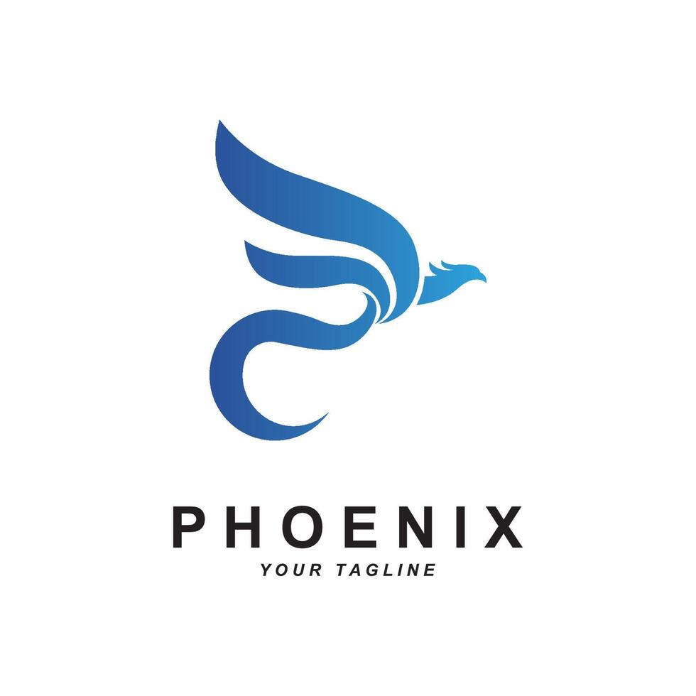 Phoenix logo icon, vector illustration, template design, brand company