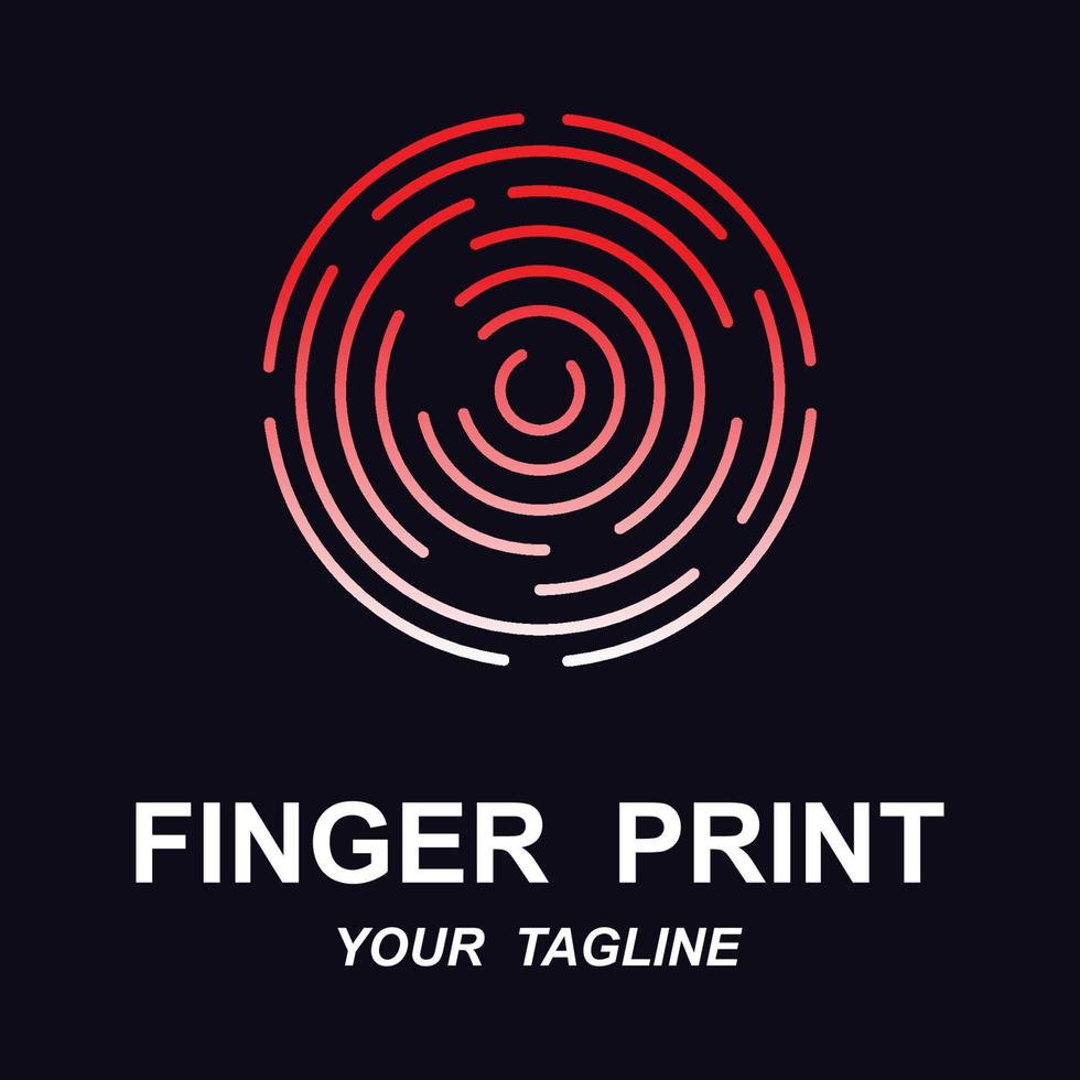 fingerprint identification logo with slogan template vector