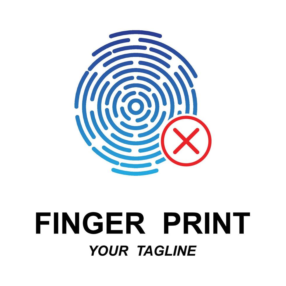 fingerprint identification logo with slogan template vector