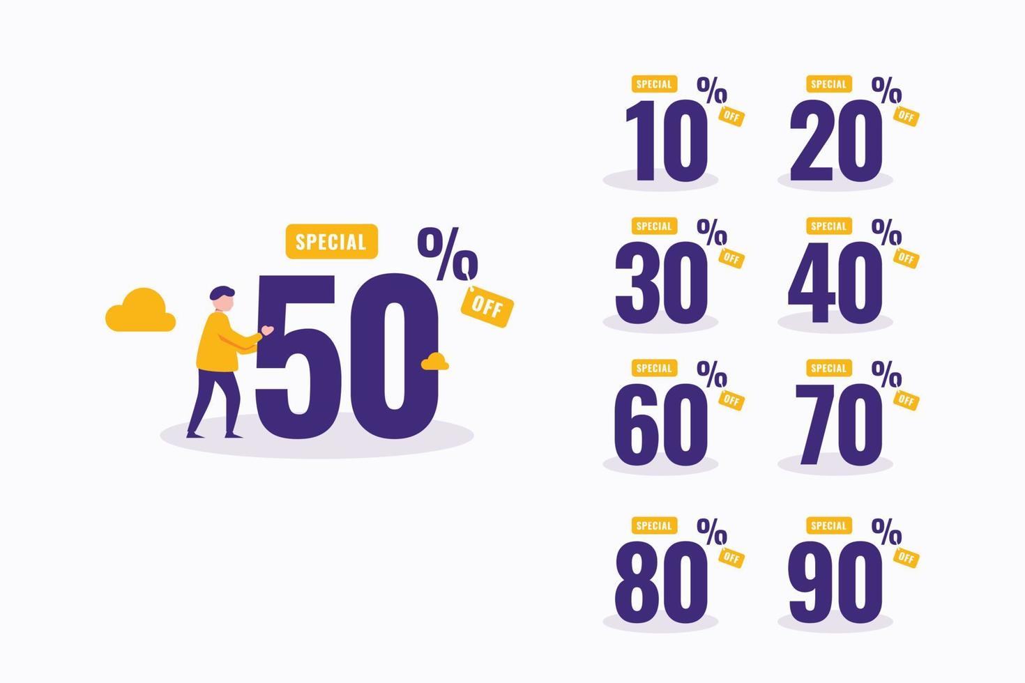 Discount vector set illustration design