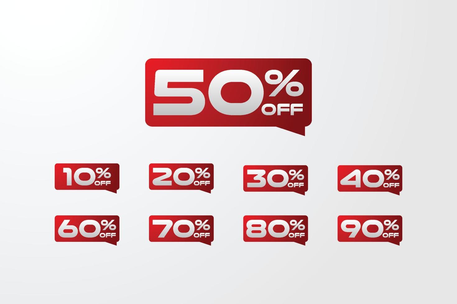 Discount Numbers Set Design For Business vector