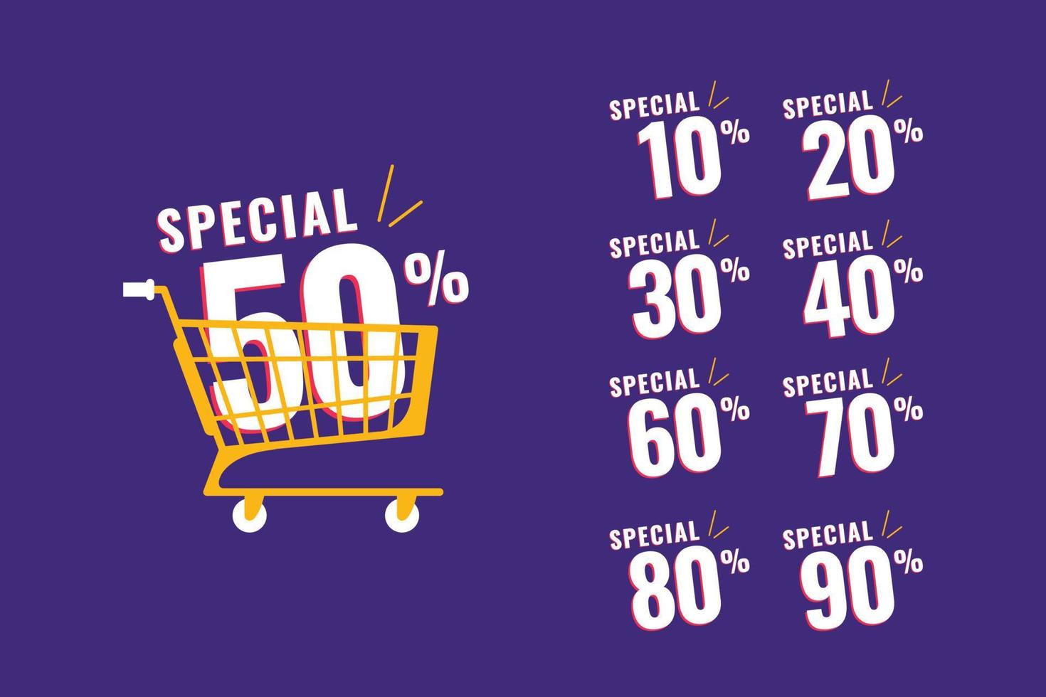 Discount vector set illustration design