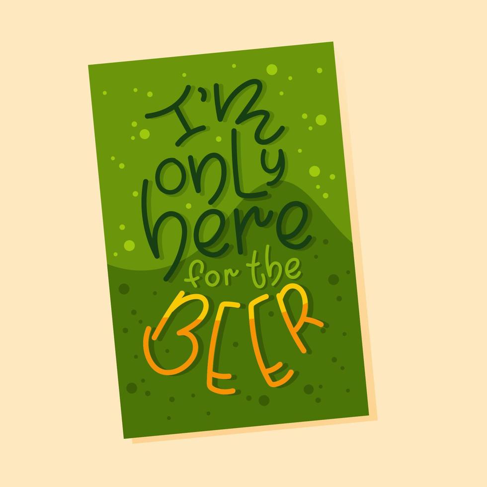 Colourful greeting vector design for St Patrick's Day. Handwritten lettering in green and gold colour.