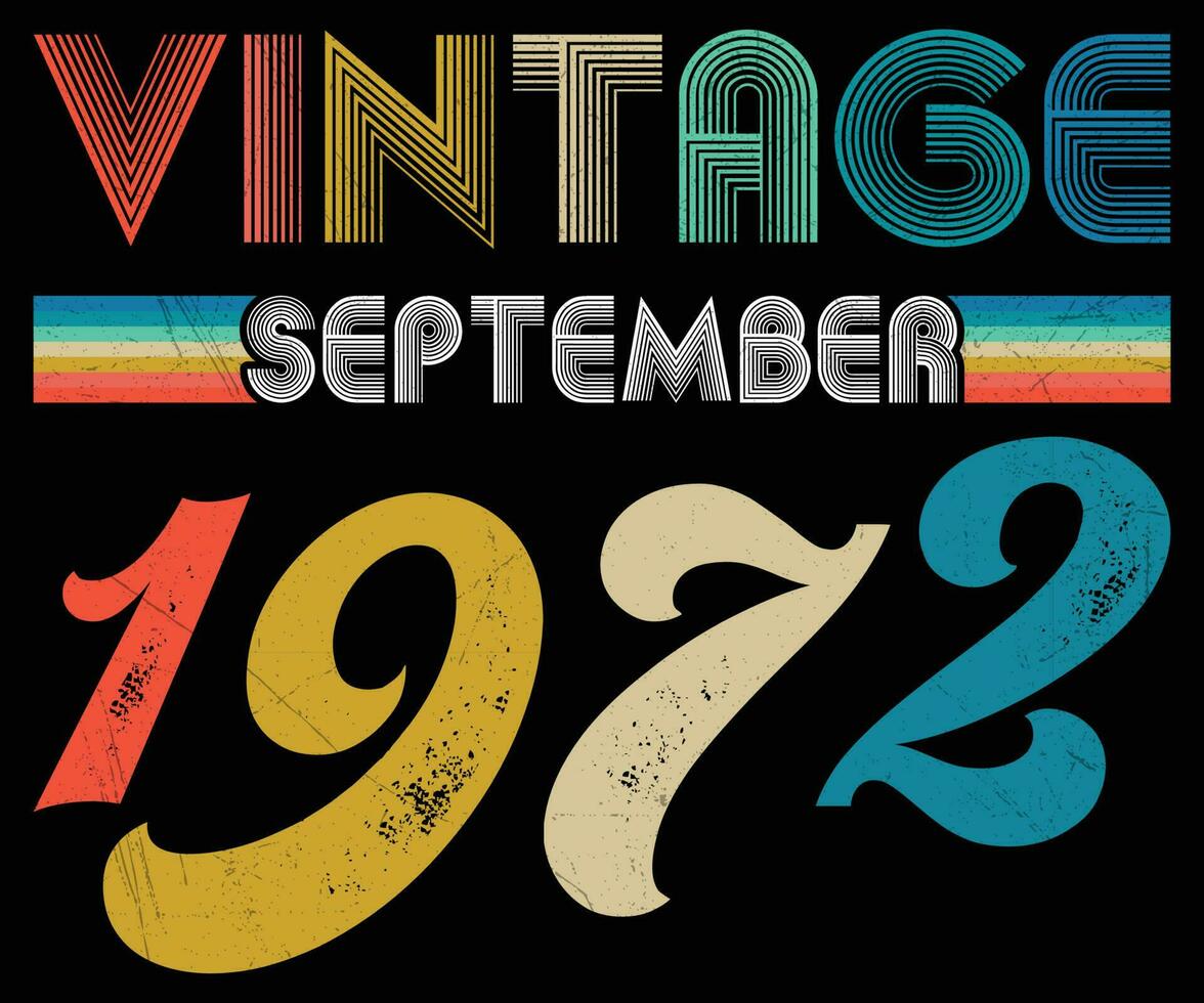 Vintage Birthday T-shirt Design. vector