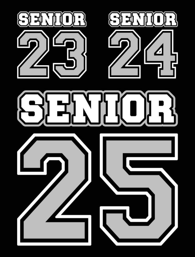 Senior 23, 24, 25 bundle t shirt design. vector