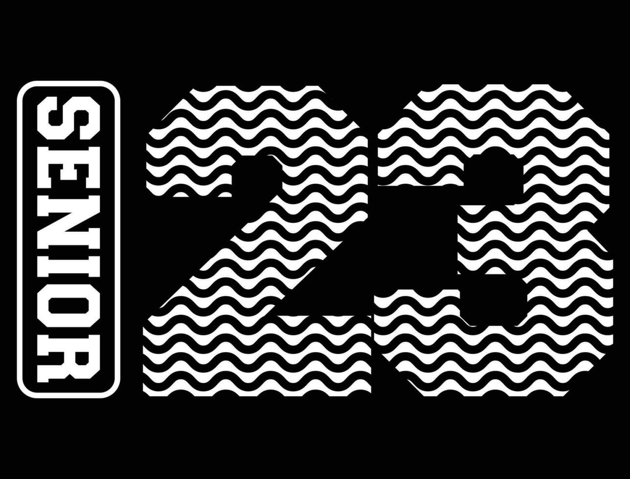 Senior 23 typography design. vector