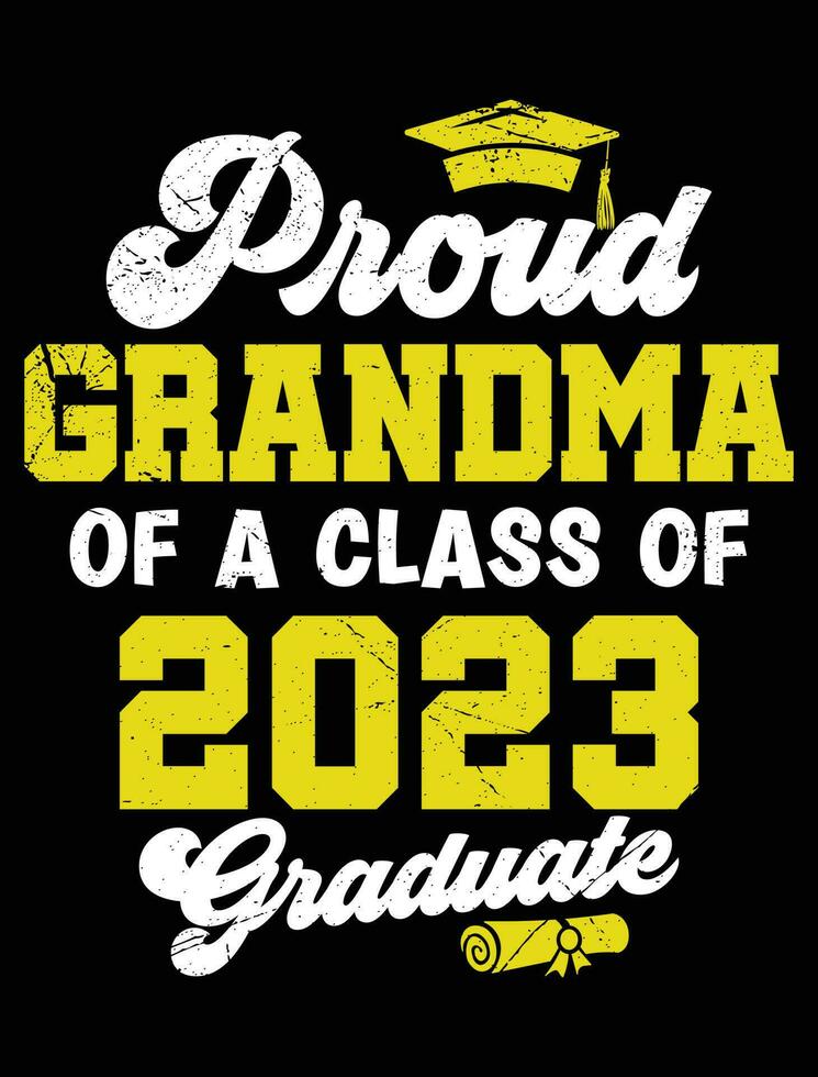 orgulloso abuela de un clase de 2023 graduado. vector