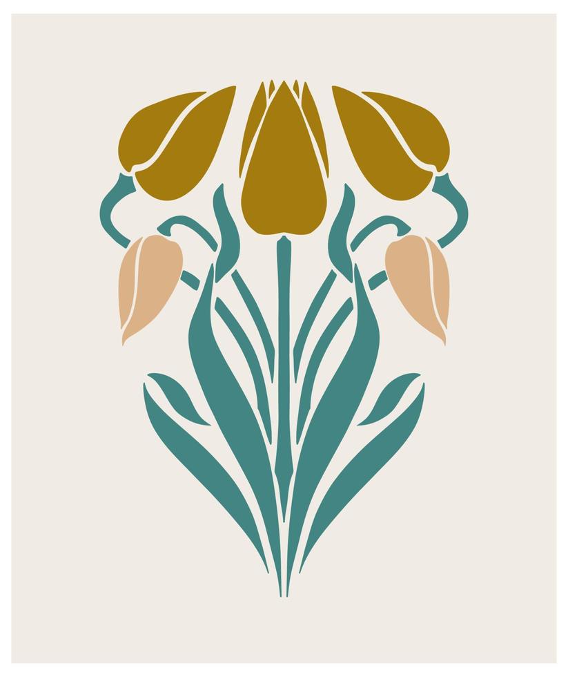 Premium Vector  Retro floral cut outs flowers illustration botanical art  printable flower market poster
