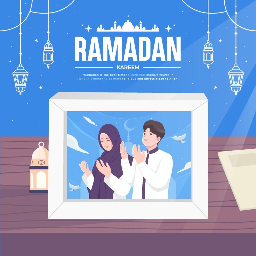 Beautiful happy ramadan mubarak banner vector