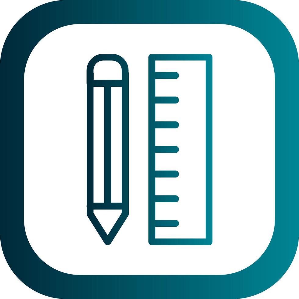 Pencil Ruler Vector Icon Design
