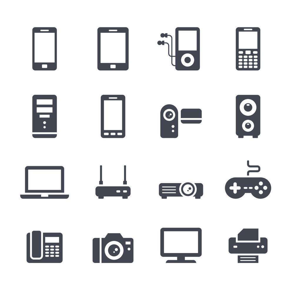 tecnología y dispositivos lleno icono. vector