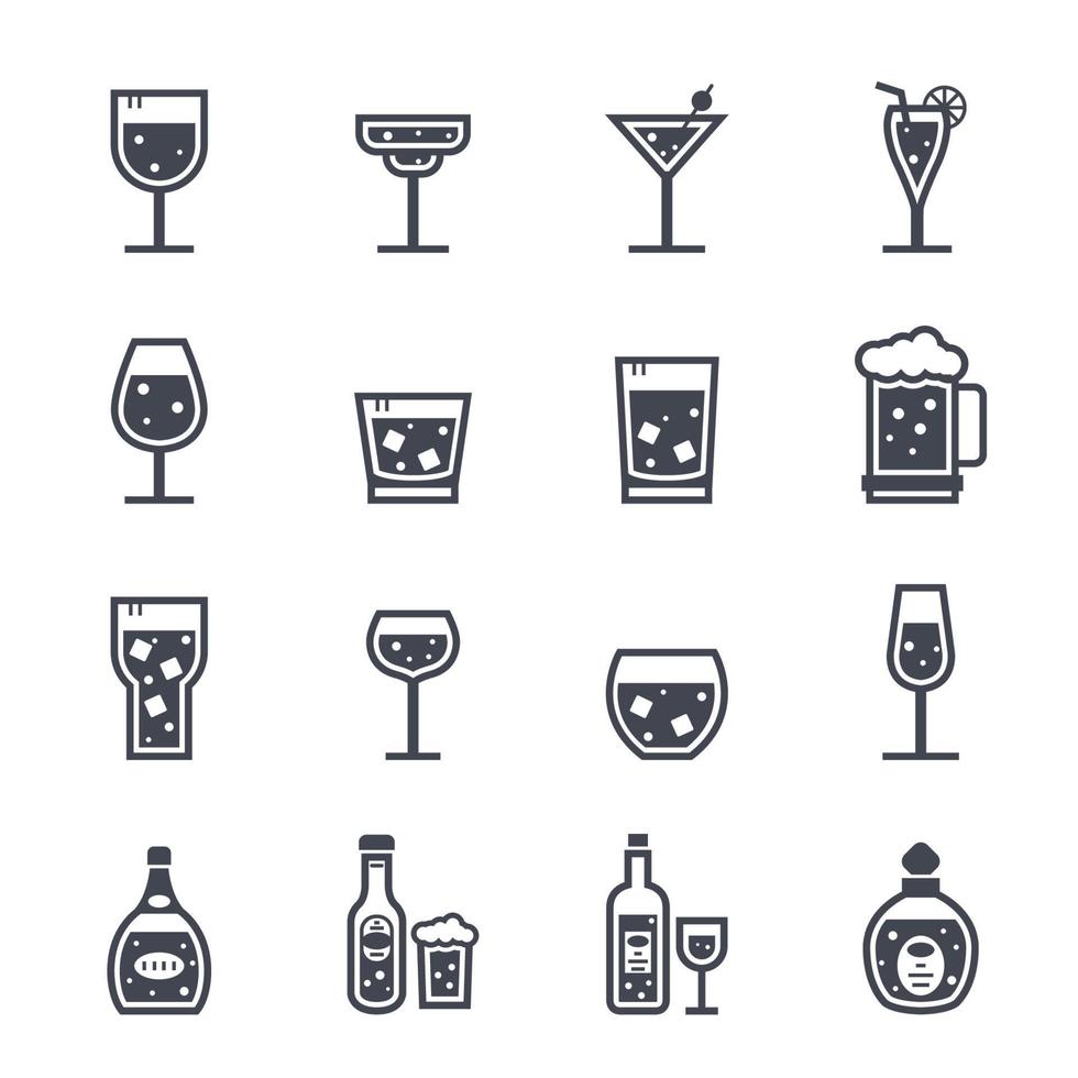 alcohol bebida lleno icono. vector