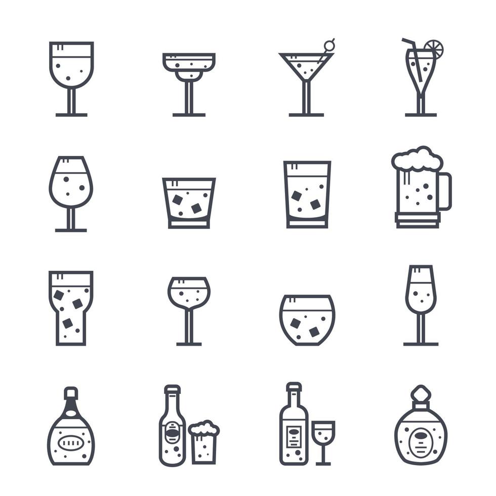 alcohol bebida línea icono. vector